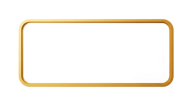Golden rectangular frame isolated on transparent background, perfect for adding a touch of elegance and sophistication to any design or presentation