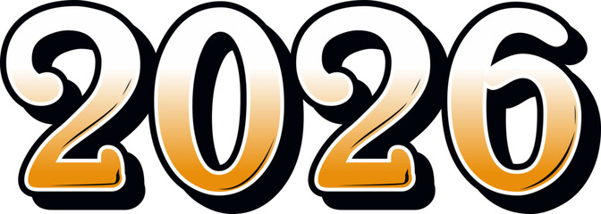 2026 Happy New Year Lettering