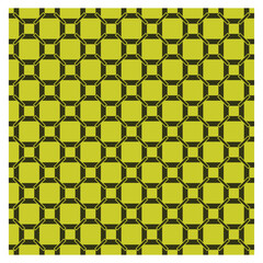 Seamless geometric circle and grid pattern in yellow color vector illustration