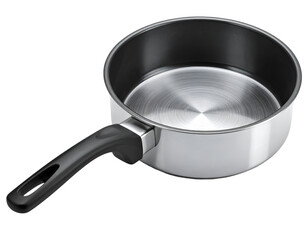 Stainless Steel Saucepan with Non-Stick Interior Isolated