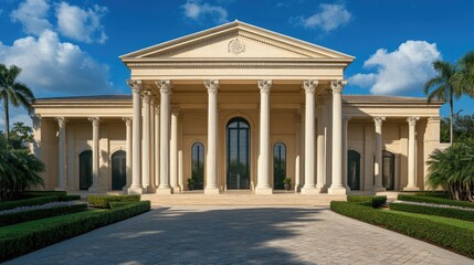 Obraz premium Grand Neoclassical Mansion: Architectural Elegance