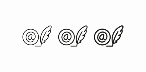 email quill signature icon sign vector
