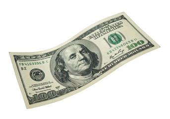 Extreme macro of an unfolded US 100 dollar bill, highlighting Benjamin Franklin, security features on transparent, dramatic studio light, concept of immense wealth.