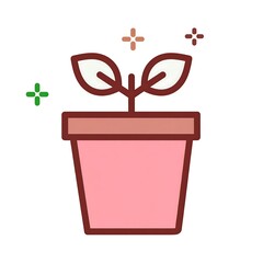 Simple potted plant icon