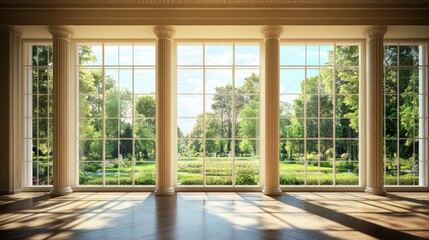 Grand Estate's Serene Garden View