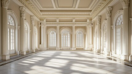 Grand Palace Hall: Sunlight Illuminates Elegant Interior