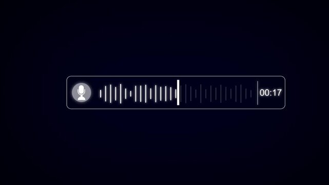 Abstract Wave Voice Animation. 34 seconds IMO Messenger Voice Message Recording Animation. Microphone Icon with Audio Spectrum Animation, Modern Voice Wave Animation Background