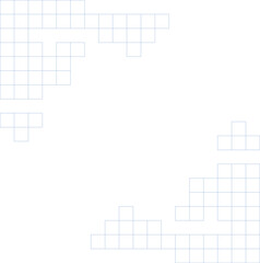 Pixel Block Pattern Background. Minimal Dot Stack Grid, Modern Blockchain Design, Geometric Square Matrix Template Tech Border Element. White Blue Graphic Art Network Structure, Digital Texture