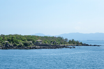 海上から眺める桜島海づり公園