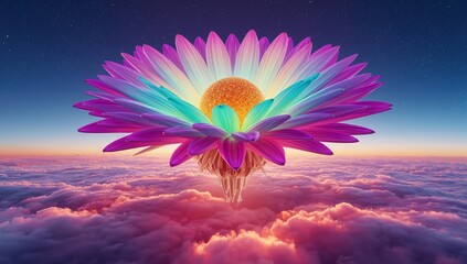 Sky flower cloud nature flower sunrise sky painting