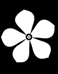 Simple white flower silhouette