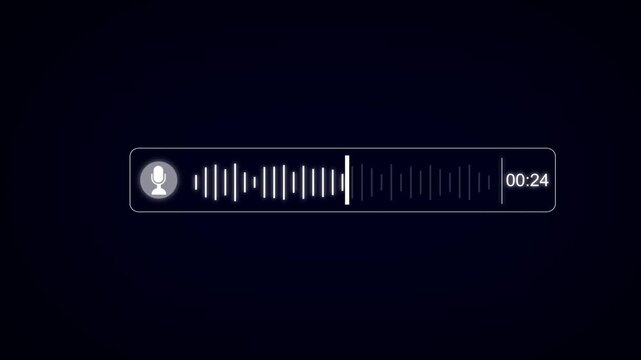 Abstract Wave Voice Animation. 49 seconds IMO Messenger Voice Message Recording Animation. Microphone Icon with Audio Spectrum Animation, Modern Voice Wave Animation Background