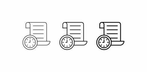 deadline time document icon sign vector