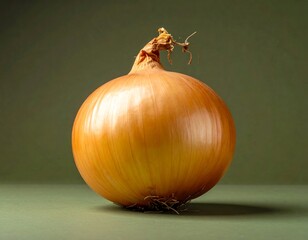 Single onion on green backdrop (1)