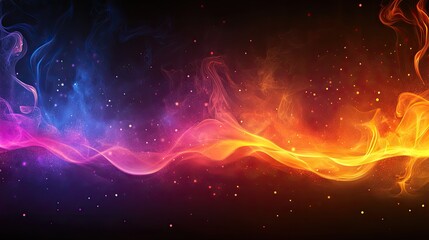Obraz premium Abstract colorful energy wave illustration, cosmic background wallpaper for digital art and space