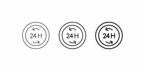twentyfour hour service icon sign vector