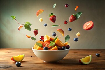still life with fruits and berries