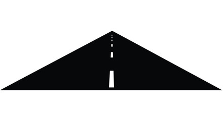 Simple Black and White Road Illustration Leading to a Distant Point