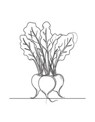 Single-line drawing of beets