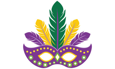 Mardi Gras Masks – Carnival Costume Party Masquerade Decor in Purple, Green, and Gold  © Sabbir Hossain