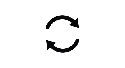 Circular Arrows Pointing Up and Down Representing Recycling or Refreshing Process