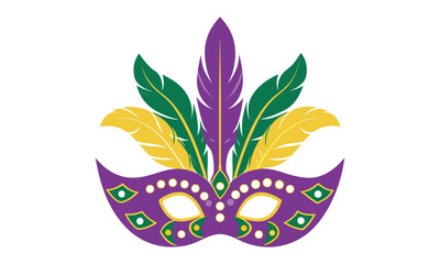 Mardi Gras Masks – Carnival Costume Party Masquerade Decor in Purple, Green, and Gold
