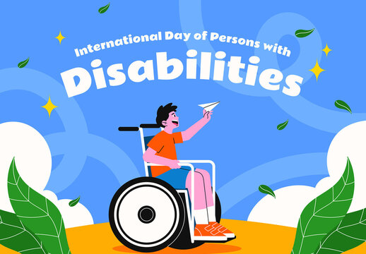 Blue Flat Design International Day Of Persons With Disabilities Illustration