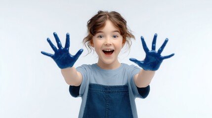 Joyful young girl smiling with excitement carefree childhood play happiness and fun in a bright cheerful portrait capturing innocence and youthful emotion
