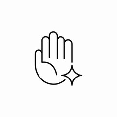 clean sparkling hand icon sign vector