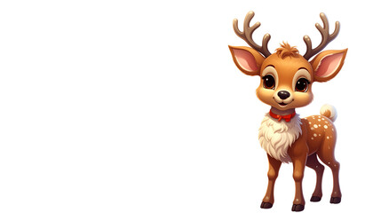 Cute cartoon reindeer illustration for Christmas isolated on white background