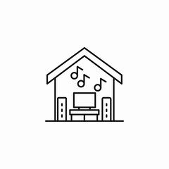 home entertainment system icon sign vector