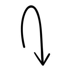 Hand drawn arrow icon vector. Direction illustration sign, Handmade. Pointer symbol or logo.