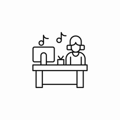 music listening desk icon sign vector