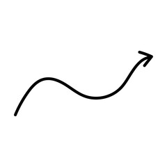 Hand drawn arrow icon vector. Direction illustration sign, Handmade. Pointer symbol or logo.