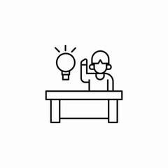 person idea desk icon sign vector