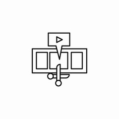 video editing cutting icon sign vector