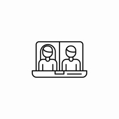 video conference team icon sign vector