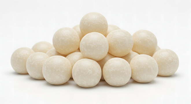 Tapioca balls piled in a mound on a light background  