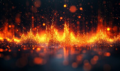 Sonic waves and digital bokeh effects in a dark futuri, Generative AI