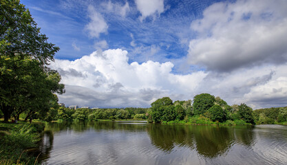 river and clouds