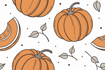 seamless pattern with pumpkins
