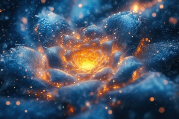 Nebula with vibrant colors and ethereal glow.