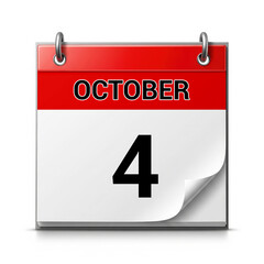 Fototapeta premium October 4st Calendar Page – Beginning of a New Month