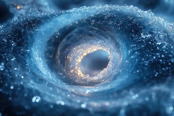 Blue vortex with swirling water.