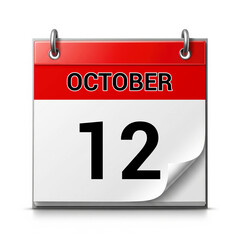 Fototapeta premium October 12st Calendar Page – Beginning of a New Month