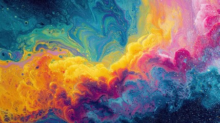 Vibrant swirling abstract painting