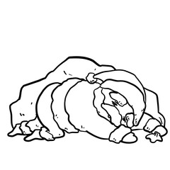 Simple line drawing of Santa Claus