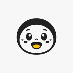 The flat design concept for the Cute Happiness expression cartoon character.