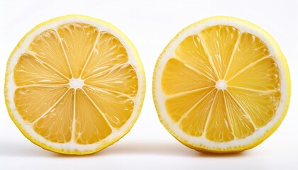 Halved Lemon Macro Isolated On White