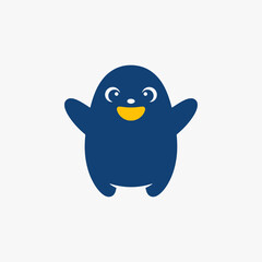The flat design concept for the Cute Happiness expression cartoon character.